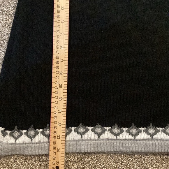 Turtleneck sweater dress - black fair isle print - S/M - Picture 5 of 6